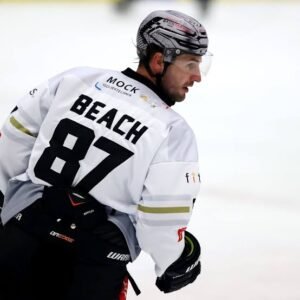 This is Kyle Beach's authentic sport-worn Rockford IceHogs black (optional) jersey from the 2012–13 season. The sweater is autographed and comes with a certificate of authenticity. Beach was drafted in the first round.