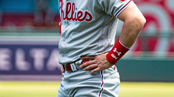 Bryce_Harper_Stare_Down_Pregame_from_Nationals_vs._Phillies_at_Nationals_Park,_May_13th,_2021_(All-Pro_Reels_Photography)_(51188354283)_(cropped)