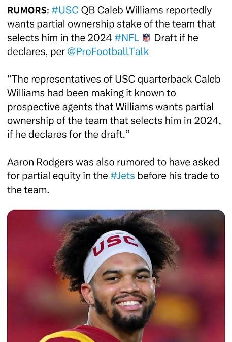Caleb Williams wants part ownership: Rumor| Is it possible