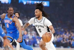 Stephon Castle: Stats| Spurs| VS okc| Draft| Poster| Dunk contest