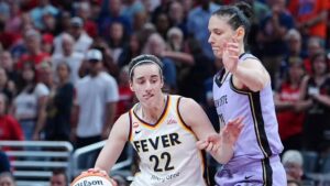 Caitlin Clark: WNBA olympian reactions| Fever valkyries game