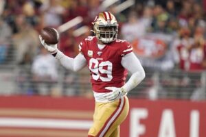 DeForest Buckner: Contract, 49ers, Trade, PFF, Age and College

DeForest Buckner is one of the NFL's prominent interior defensive linemen, known for his size, strength and ability to pressure opposing quarterbacks. He began his professional career with the San Francisco 49ers before joining the Indianapolis Colts in 2020. His performances with both franchises have established him as an important presence on the defensive line.
49ers.com
+1

Fans searching for DeForest Buckner's contract, 49ers trade history, PFF grade, age and college career can find the key details below. As of October 2026, Buckner is listed on the Colts' roster as defensive tackle No. 99.
NFL.com
+1

DeForest Buckner Profile

Category

	

Details




Full name

	

DeForest Buckner




Age

	

32




Date of birth

	

March 17, 1994




Position

	

Defensive tackle / interior defensive lineman




Jersey number

	

99




Height

	

6 feet 7 inches




Weight

	

295 pounds




College

	

University of Oregon




NFL draft

	

2016, first round




Draft pick

	

No. 7 overall




Current team

	

Indianapolis Colts




Former team

	

San Francisco 49ers

These details are based on Buckner's NFL and Indianapolis Colts player profiles.
NFL.com
+2

DeForest Buckner Contract: How Much Does He Earn?

DeForest Buckner signed a two-year, $46 million contract extension with the Indianapolis Colts on April 15, 2024. The agreement covers the 2025 and 2026 seasons and carries an average annual value of $23 million. It followed his original four-year, $84 million extension signed in 2020.
Reuters
+1

His latest extension included $43.25 million in fully guaranteed money, according to Over The Cap. The contract also included additional guarantees and void years for salary-cap purposes.
Over The Cap
+1

For the 2026 season, Over The Cap lists a salary-cap charge of $26.6 million. This figure is different from his annual average salary because cap accounting includes prorated bonuses and other contract components. 
Over The Cap

Buckner's contract reflects his value as an experienced defensive lineman who can contribute against both the run and the pass. His ability to generate pressure from the interior makes him an important part of Indianapolis' defensive plans.

Why Did the 49ers Trade DeForest Buckner?

The San Francisco 49ers traded Buckner to the Indianapolis Colts on March 18, 2020. In return, San Francisco received Indianapolis' first-round pick in the 2020 NFL Draft, the 13th overall selection. The 49ers had originally drafted Buckner with the seventh overall pick in 2016.
49ers.com
+1

The trade came after Buckner had established himself as a productive defensive tackle in San Francisco. During his four seasons with the 49ers, he recorded 28.5 sacks and appeared in 63 games, starting every game he played. He also helped the team reach Super Bowl LIV during the 2019 season.
49ers.com
+1

The move allowed the 49ers to acquire a valuable first-round draft asset, while the Colts gained an established defensive player. Indianapolis subsequently signed Buckner to a four-year, $84 million extension in 2020.

Did DeForest Buckner Return to the 49ers?

As of October 2026, Buckner's listed NFL team is still the Indianapolis Colts. His previous connection to San Francisco remains an important part of his career, but he has not returned to the 49ers as a player according to the current roster information.
NFL.com
+1

DeForest Buckner PFF Grade and Performance

Pro Football Focus (PFF) evaluates NFL players using grades that assess their performances on individual plays. Buckner's interior pass-rushing ability has been a key strength throughout his professional career.

According to PFF's profile updated on October 7, 2026, Buckner recorded the following grades and production for the 2026 season:

PFF category

	

2026 figure




Overall defensive grade

	

67.7




Pass-rush grade

	

76.1




Run-defense grade

	

49.4




Total pressures

	

14




Sacks

	

5




Hurries

	

6




Quarterback hits

	

3

PFF ranked Buckner 35th among 129 qualified interior defensive linemen in overall grade and 11th in pass-rush grade at that point in the season. These rankings and figures are a snapshot, not final season totals. 
NFL and PFF stats

The numbers highlight a difference between his pass-rushing and run-defense evaluations. His pass-rush grade indicates that he remained capable of disrupting quarterbacks, while his run-defense grade showed more modest results under PFF's grading system.

DeForest Buckner College Career

Buckner played college football for the University of Oregon from 2012 through 2015. He developed into one of the program's leading defensive players and attracted considerable attention ahead of the NFL Draft.
colts.com
+1

During his college career, he appeared in 54 games and recorded:

232 total tackles

36 tackles for loss

18 sacks

Nine passes defended

His strongest collegiate season came in 2015. Buckner registered 83 tackles, 17 tackles for loss and 10.5 sacks. He earned Pac-12 Defensive Player of the Year recognition and received the Morris Trophy, an award voted on by opposing conference offensive linemen. 
colts.com

Those accomplishments helped establish him as a highly regarded prospect. The 49ers selected him seventh overall in the 2016 NFL Draft, making him one of the first defensive players chosen that year.

DeForest Buckner NFL Stats and Career Achievements

Buckner's career statistics demonstrate his consistent production as an interior defender. He recorded at least six sacks in each of his first nine NFL seasons, from 2016 through 2024, with eight sacks in both 2022 and 2023.
NFL.com
+1

His major career highlights include:

First-round selection: Drafted seventh overall by the 49ers in 2016.

Rookie success: Recorded six sacks in his first NFL season and earned All-Rookie Team recognition.

Pro Bowl honors: Earned multiple Pro Bowl selections during his career.

Super Bowl appearance: Helped San Francisco reach Super Bowl LIV in the 2019 season.

Colts impact: Continued to produce sacks and tackles after joining Indianapolis in 2020.
colts.com
+1

Buckner's combination of size, strength and interior pass-rushing ability has made him valuable in defensive schemes that rely on pressure from the middle of the defensive line.

What Makes DeForest Buckner a Valuable Defensive Lineman?

Buckner's 6-foot-7 frame gives him an imposing presence in the middle of the defensive line. However, his value extends beyond his physical measurements. He can push offensive linemen backward, disrupt running lanes and create pressure without requiring a blitz.

His experience with both the 49ers and Colts has also made him a veteran presence. For Indianapolis, his ability to challenge quarterbacks from the interior remains an important part of the defensive approach.

Frequently Asked Questions
How old is DeForest Buckner?

DeForest Buckner is 32 years old. He was born on March 17, 1994.
NFL.com
+1

What is DeForest Buckner's current contract?

Buckner signed a two-year, $46 million extension with the Indianapolis Colts in April 2024, covering the 2025 and 2026 seasons.
Over The Cap
+1

Why did the 49ers trade DeForest Buckner?

The 49ers traded Buckner to the Colts in March 2020 in exchange for Indianapolis' first-round pick, the 13th overall selection in the 2020 NFL Draft. 
49ers.com

What college did DeForest Buckner attend?

Buckner attended the University of Oregon, where he played college football from 2012 to 2015. 
colts.com

What is DeForest Buckner's PFF grade in 2026?

PFF listed Buckner with a 67.7 overall defensive grade and a 76.1 pass-rush grade as of October 7, 2026. These figures can change as the season progresses. 
NFL and PFF stats

What number does DeForest Buckner wear?

Buckner wears jersey number 99 for the Indianapolis Colts.
NFL.com
+1

Conclusion

DeForest Buckner has built an impressive NFL career since the San Francisco 49ers selected him seventh overall in 2016. His move to the Indianapolis Colts in 2020 brought a new chapter, followed by a two-year, $46 million extension in 2024. At 32, he remains an experienced defensive lineman whose pass-rushing ability, college achievements and career production continue to attract attention from NFL fans.